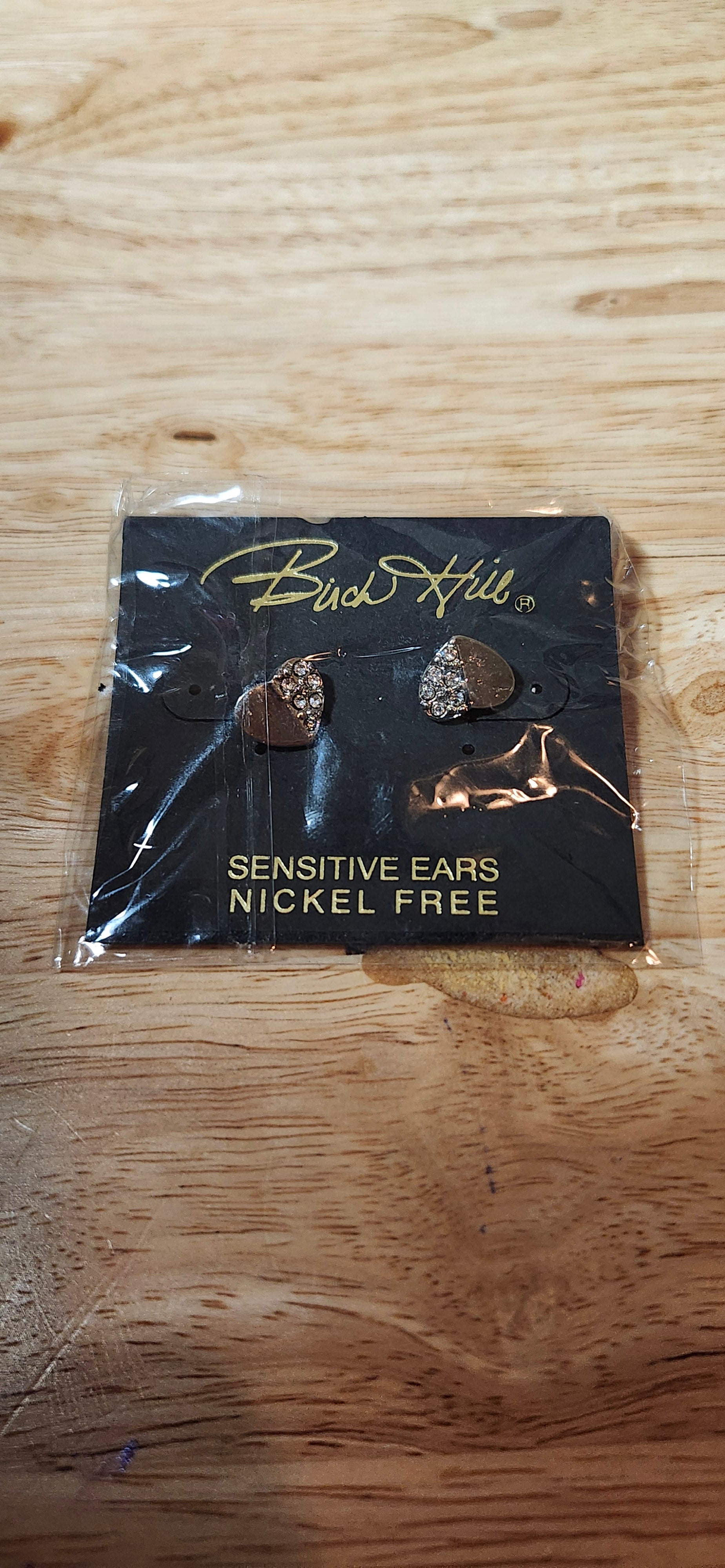 Buck Hill For Sensitive Ears Silver Jeweled Heart Stud Earrings