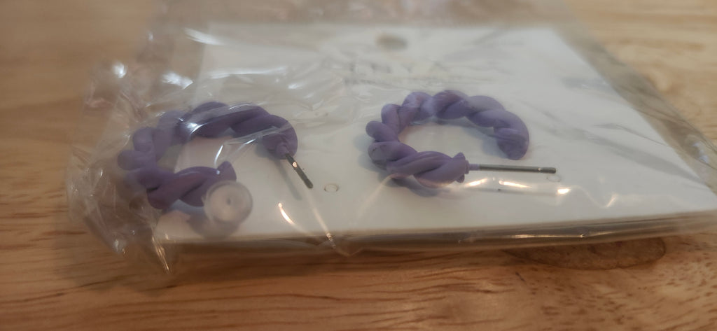 LDYA Pastel Purple Woven Hoop Earrings