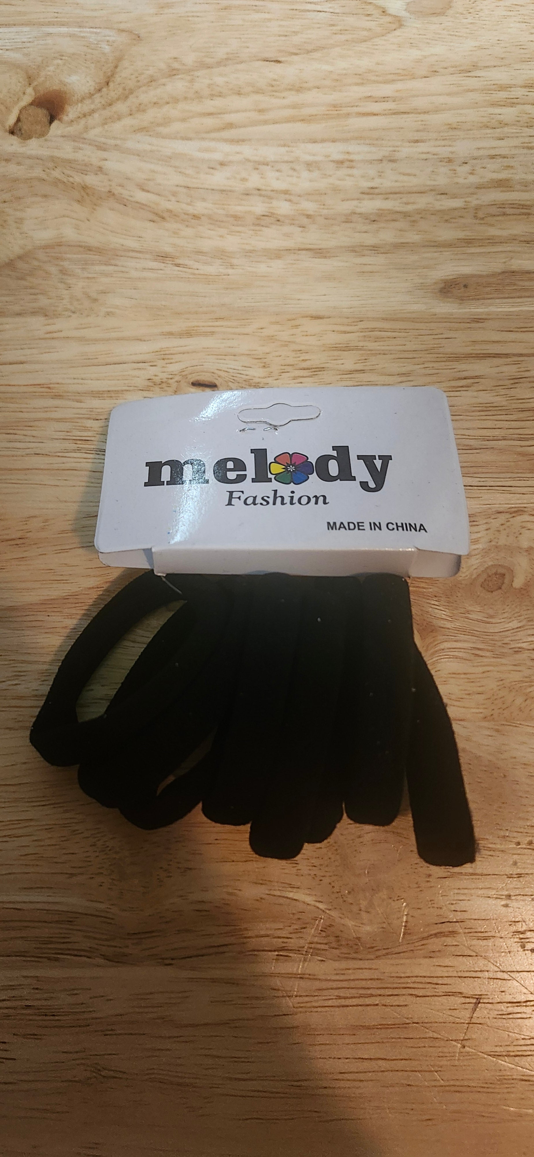 Melody Fashion Elastic Hair Ties Black Pack Of 8