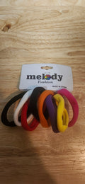 Melody Fashion Elastic Hair Ties Multi Color Pack Of 8