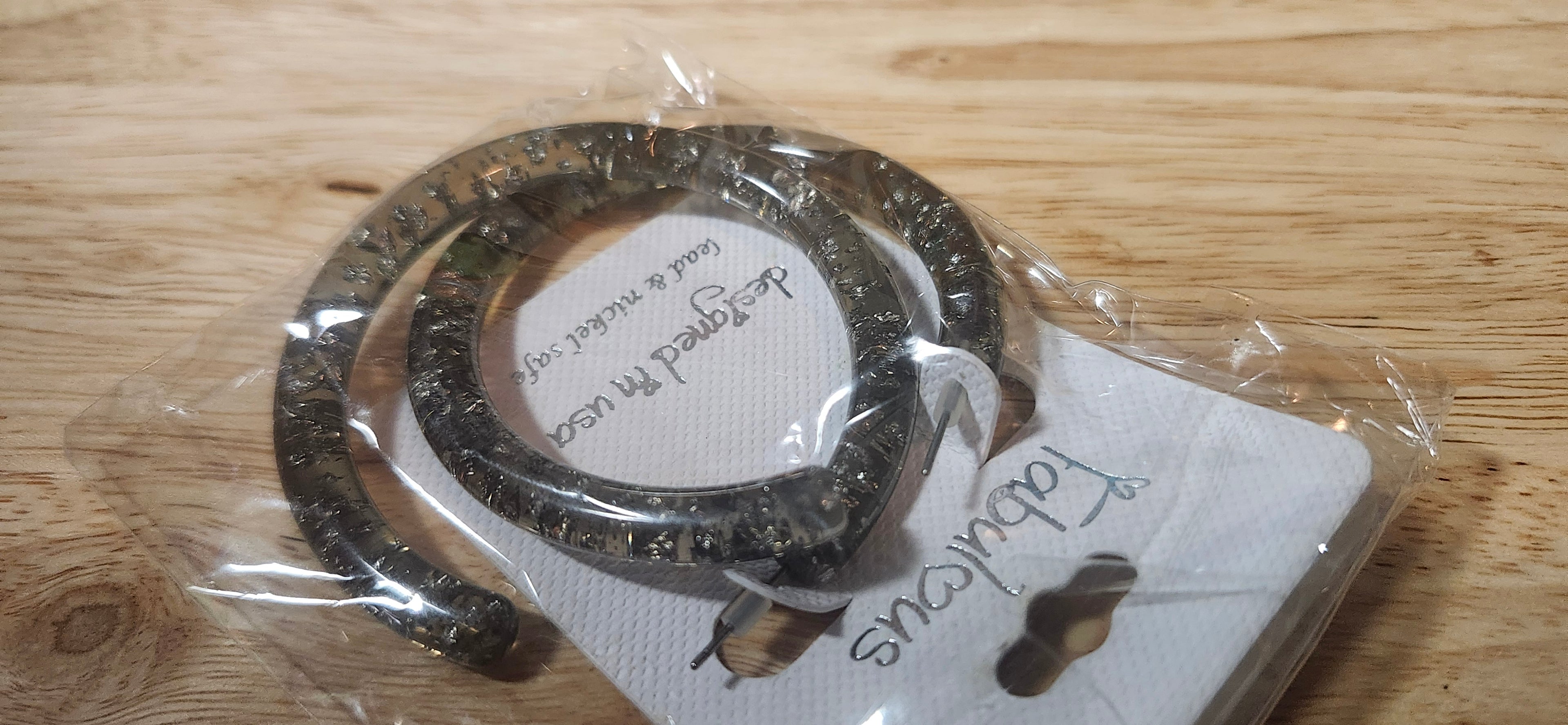 Fabulous Glitter Resin Hoop Earrings