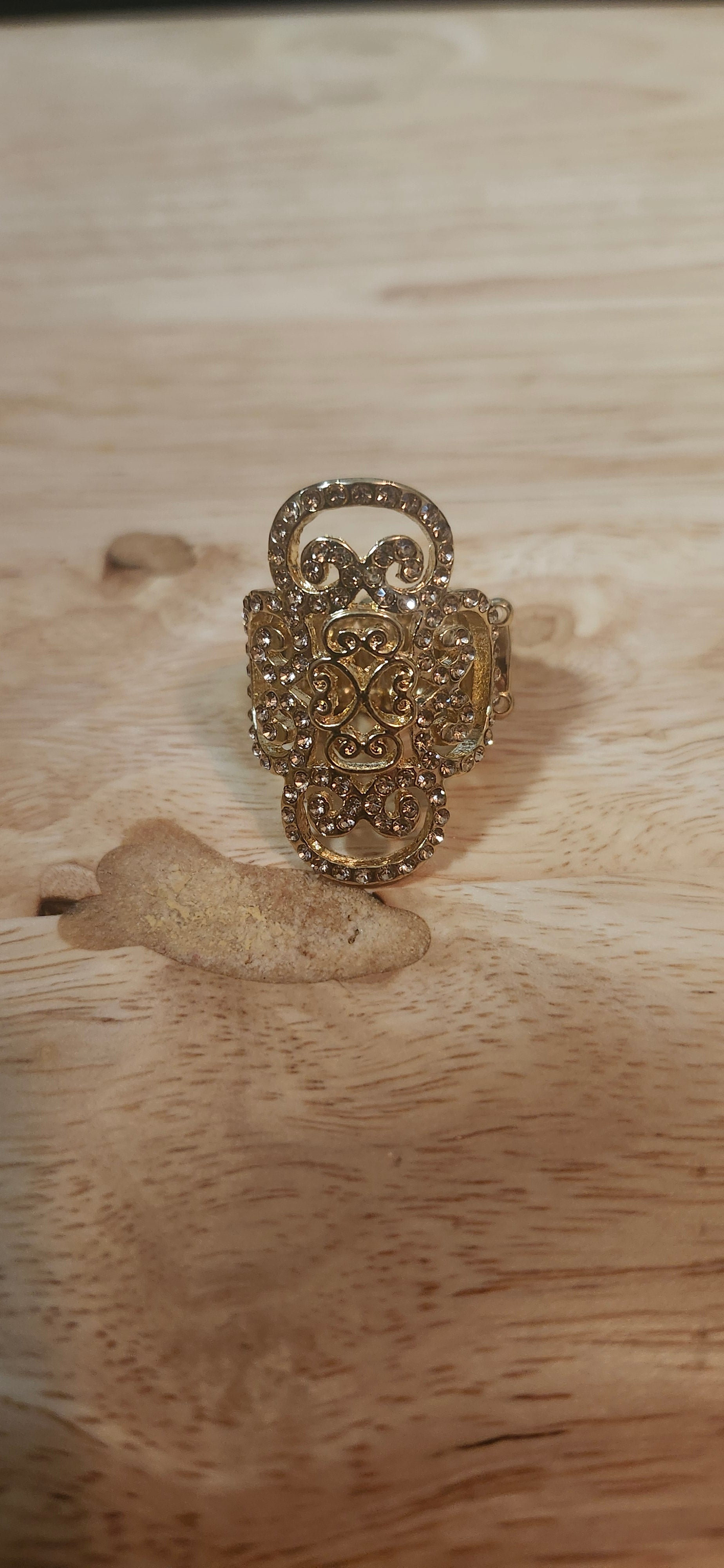 Flexible Gold Ring W Yellow Jewels