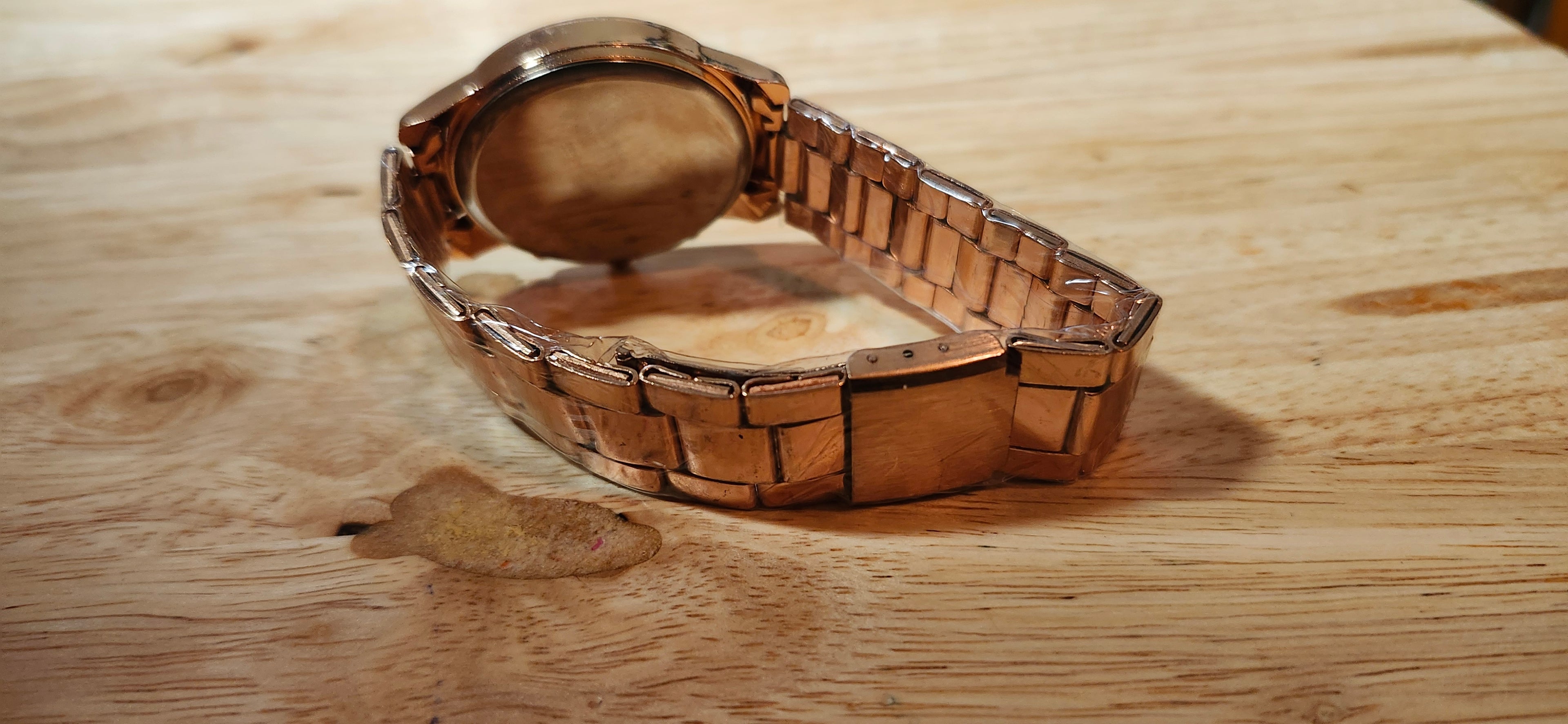 Geneva Men's Rose Gold Plated Watch W Jeweled Bezel