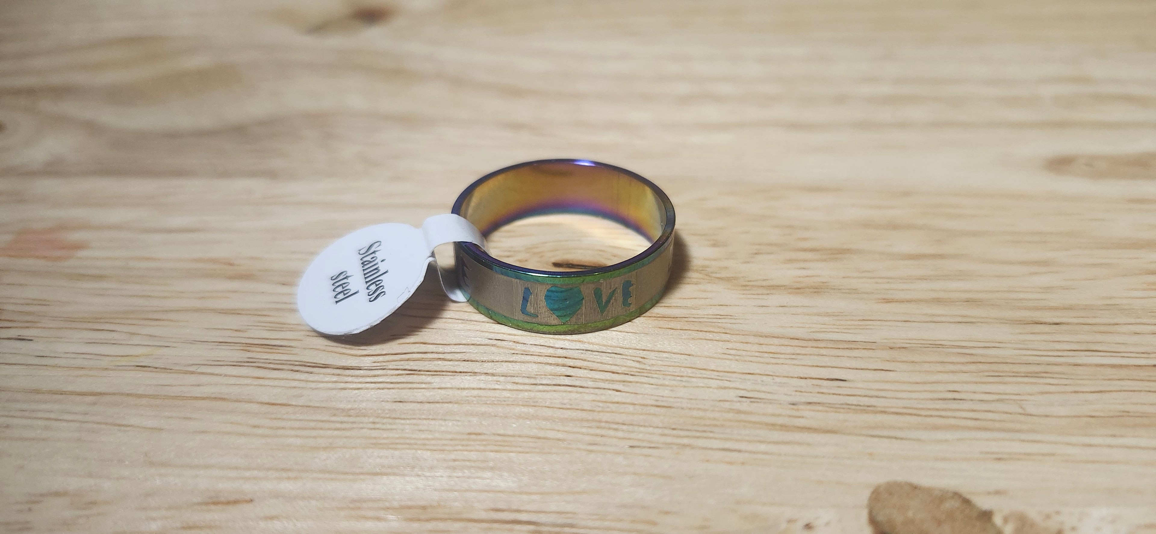 Aura Love Band Stainless Steel Ring Size 21mm