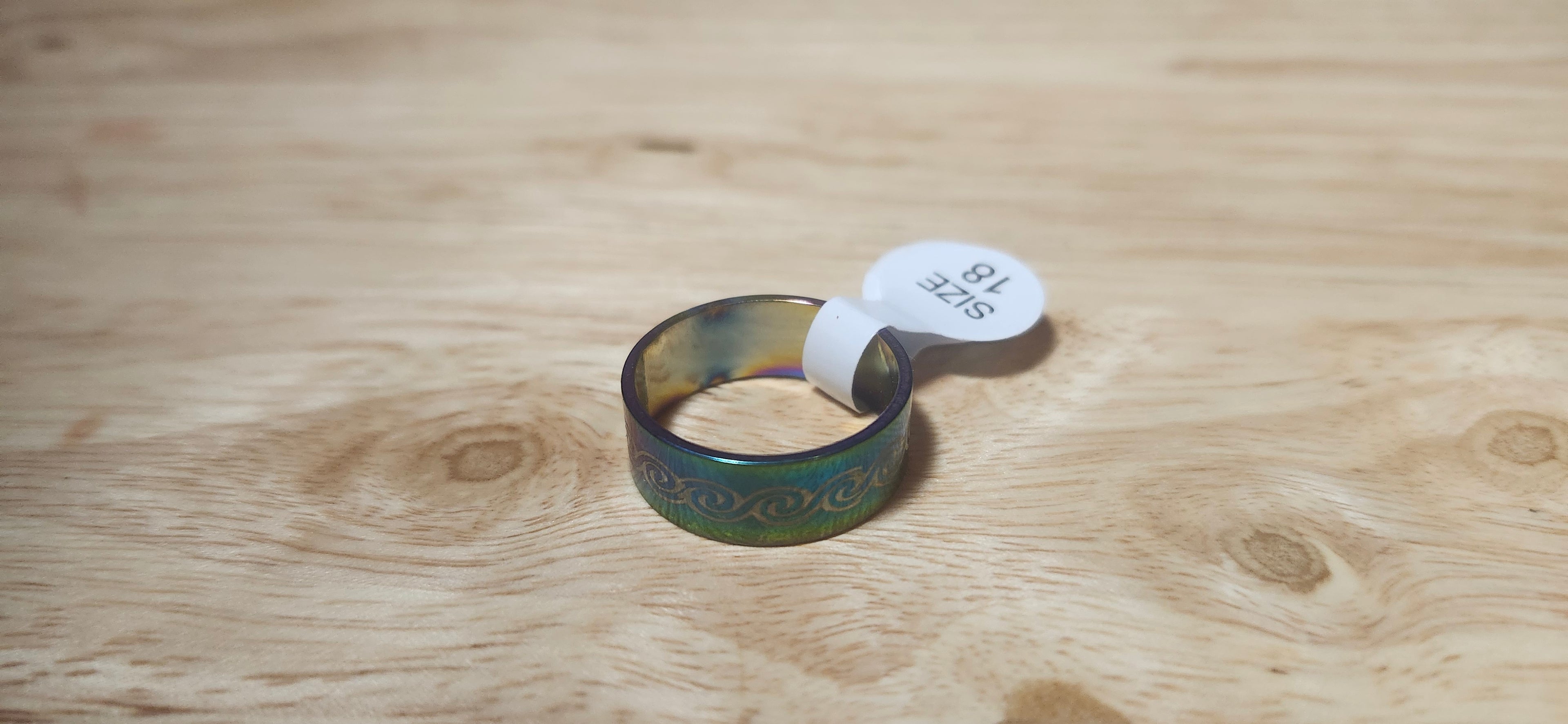 Anodized Stainless Steel Rainbow Ring Size 18mm