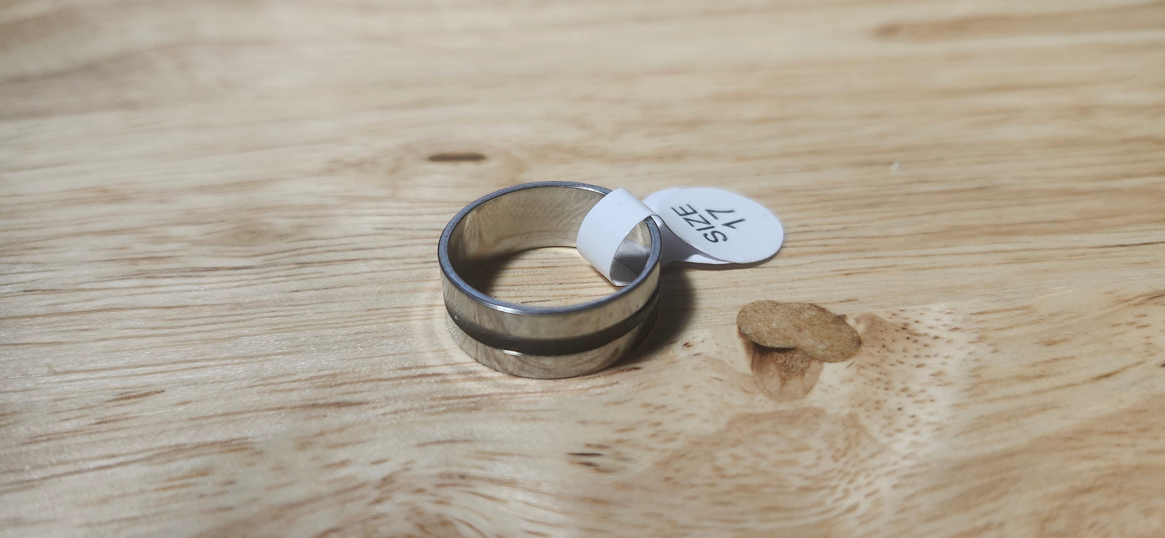 Obsidian Ridge Stainless Steel Ring Size 17mm