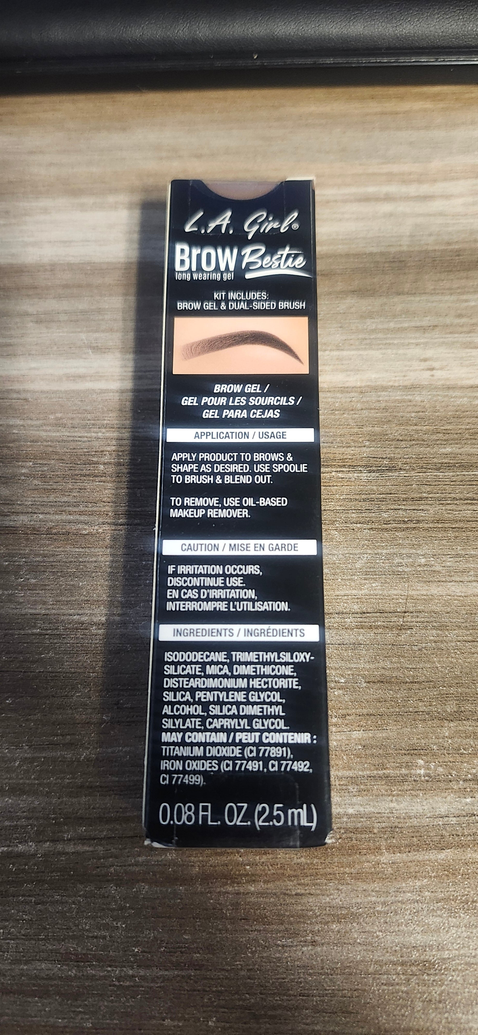 L.A. Girl Brow Bestie Long Wearing Gel 2 Piece Kit #383 Cool Brown