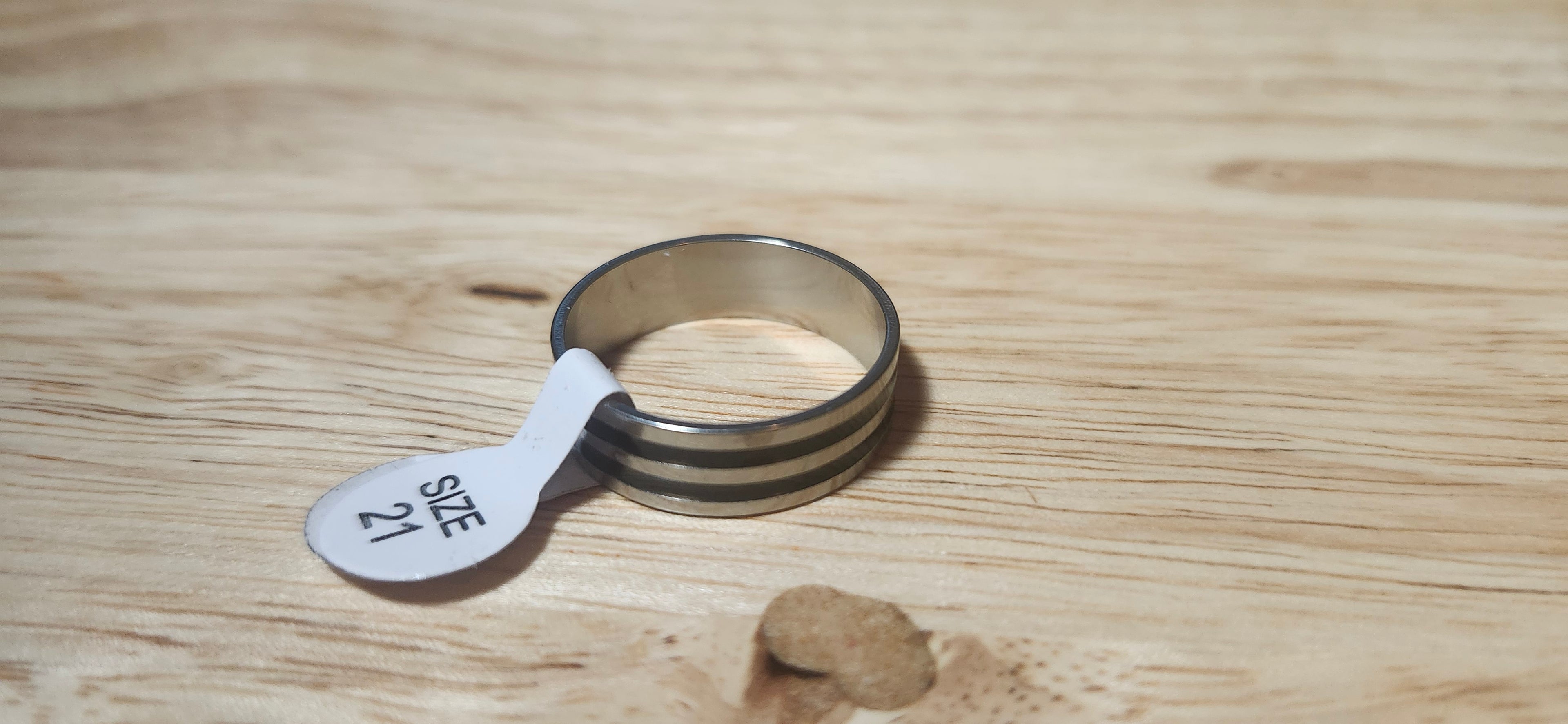 Black Ion-Plated Stainless Steel Racing Ring Size 21mm