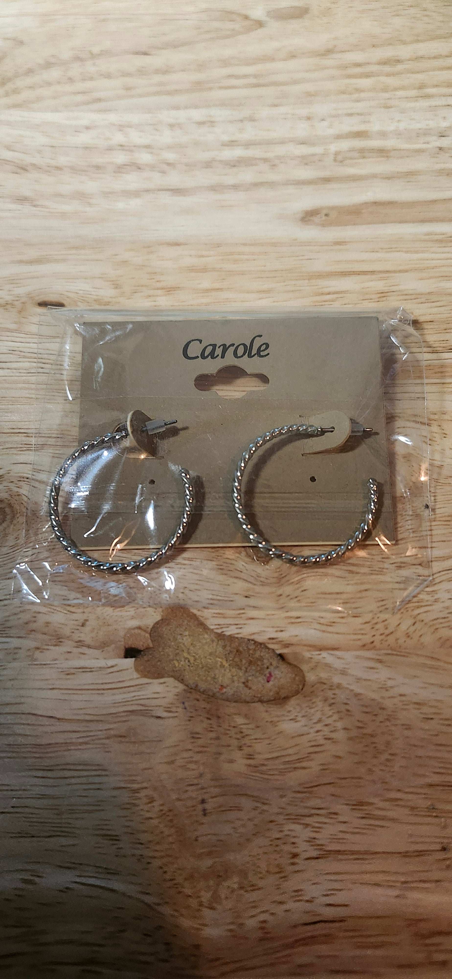 Carole Silver Rope Hoop Dangle Earrings