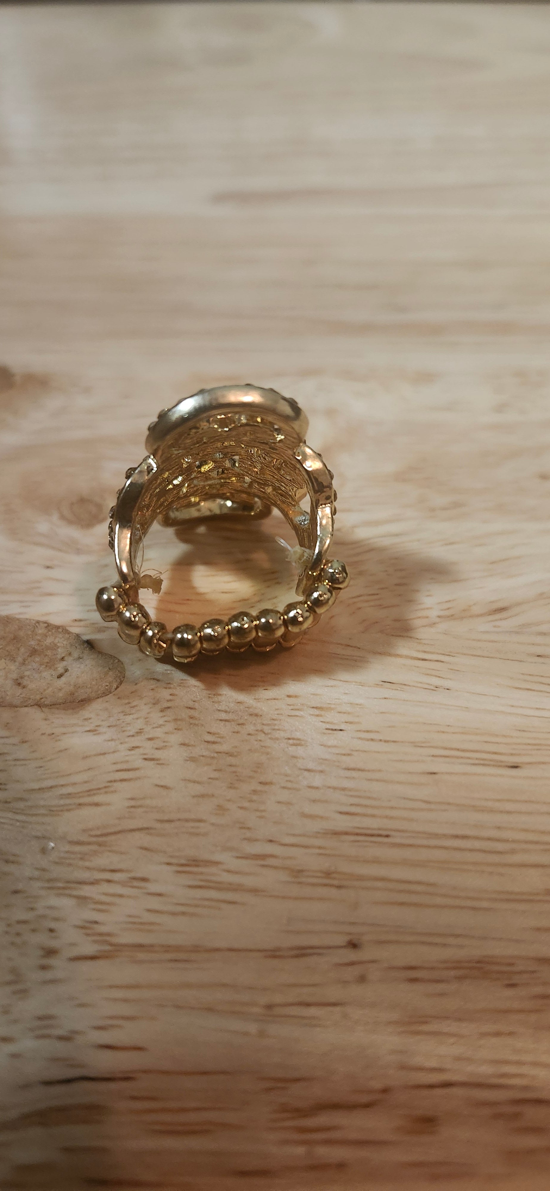 Flexible Gold Ring W Yellow Jewels