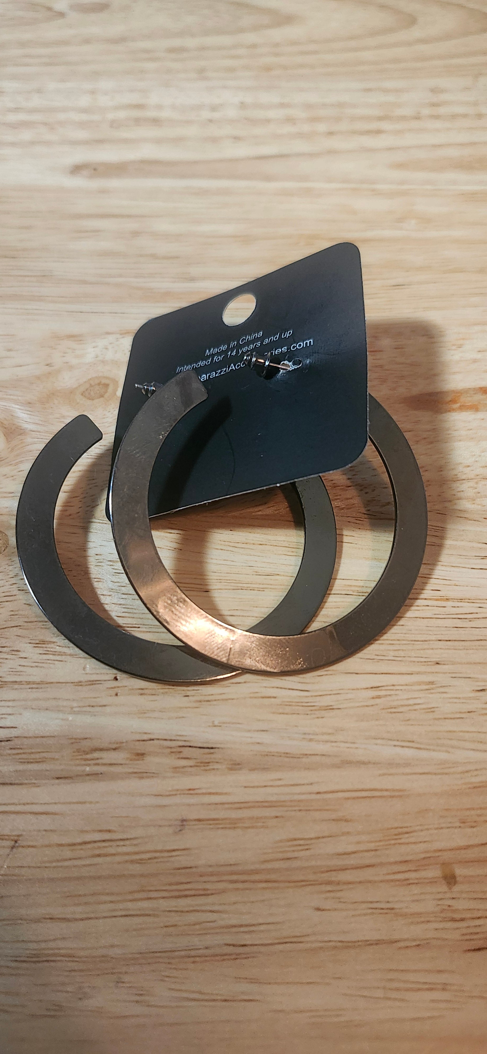 Paparazzi Dark Gray Hoop Earrings