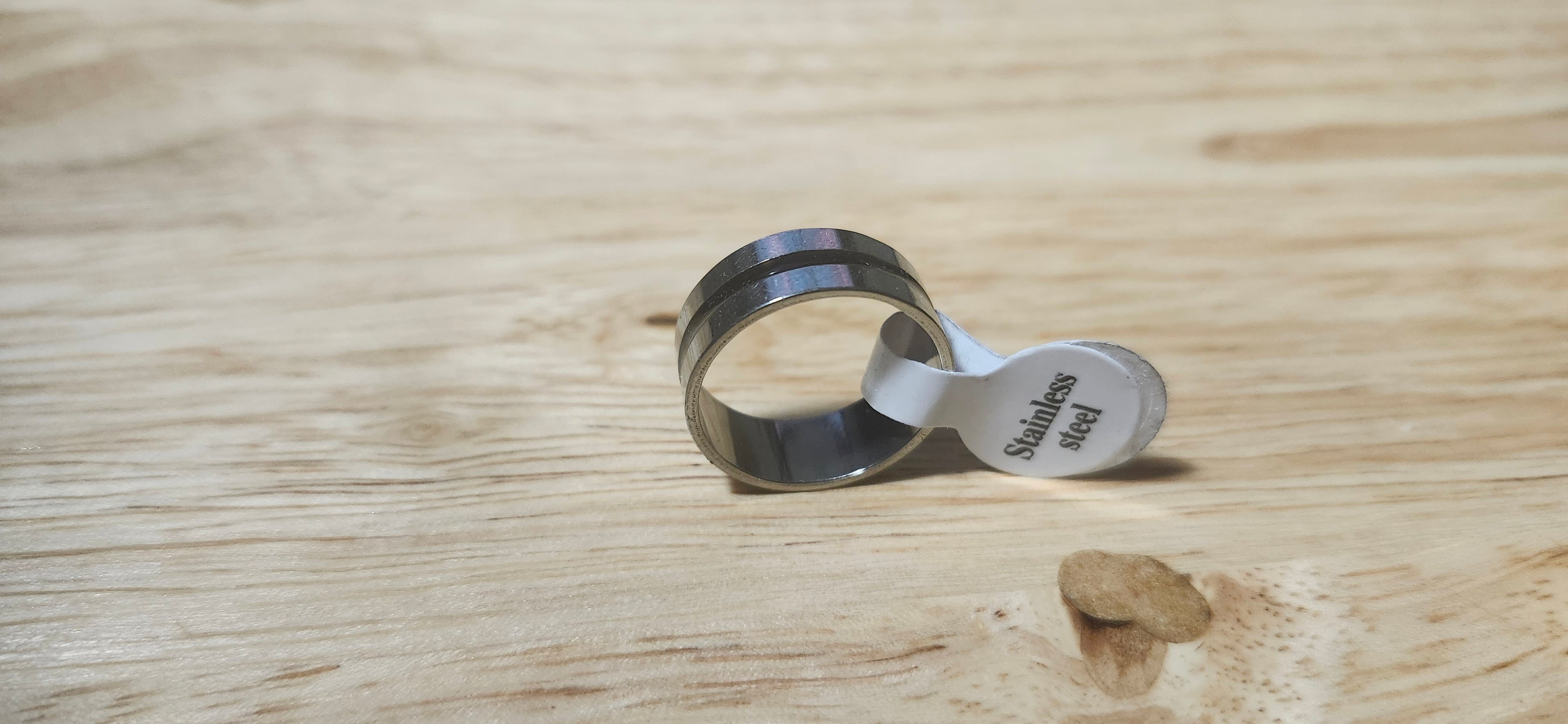 Obsidian Ridge Stainless Steel Ring Size 17mm