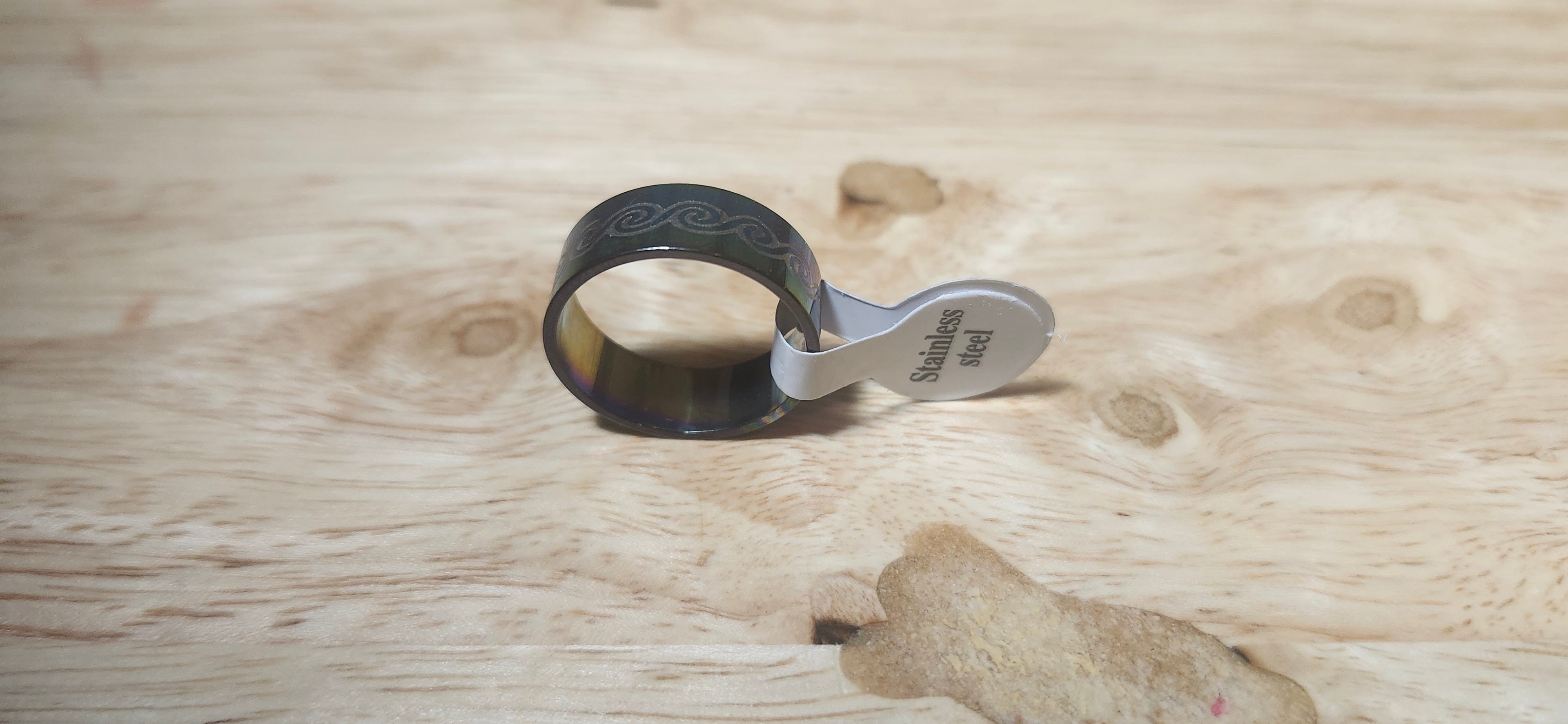 Anodized Stainless Steel Rainbow Ring Size 18mm