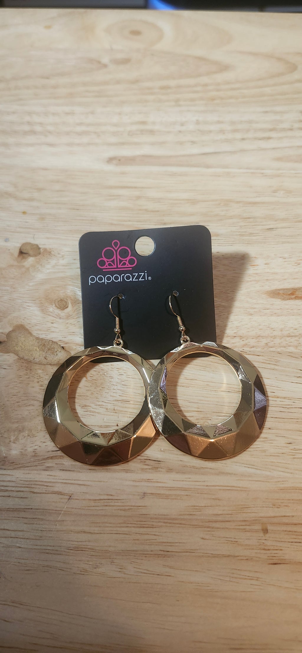 Paparazzi Fiercly Faceted Gold Earrings