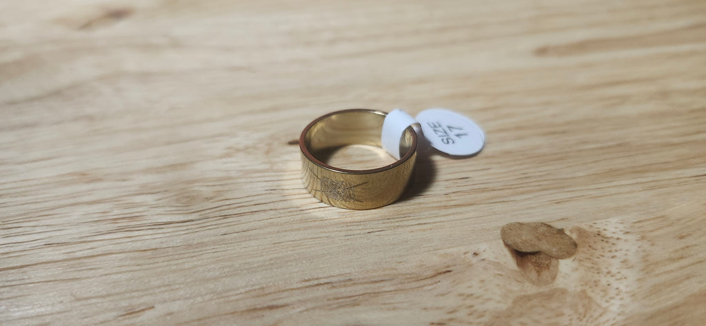 Nightspun Gold Stainless Steel Ring Size 17mm