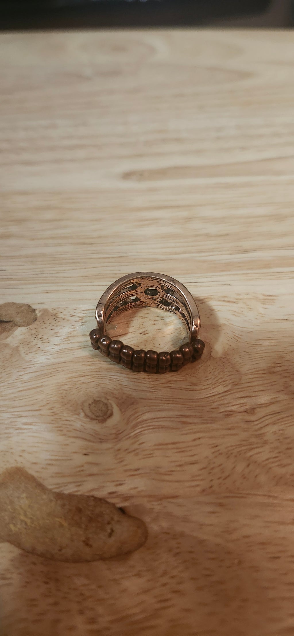 Flexible Copper Ring W Yellow Jewels