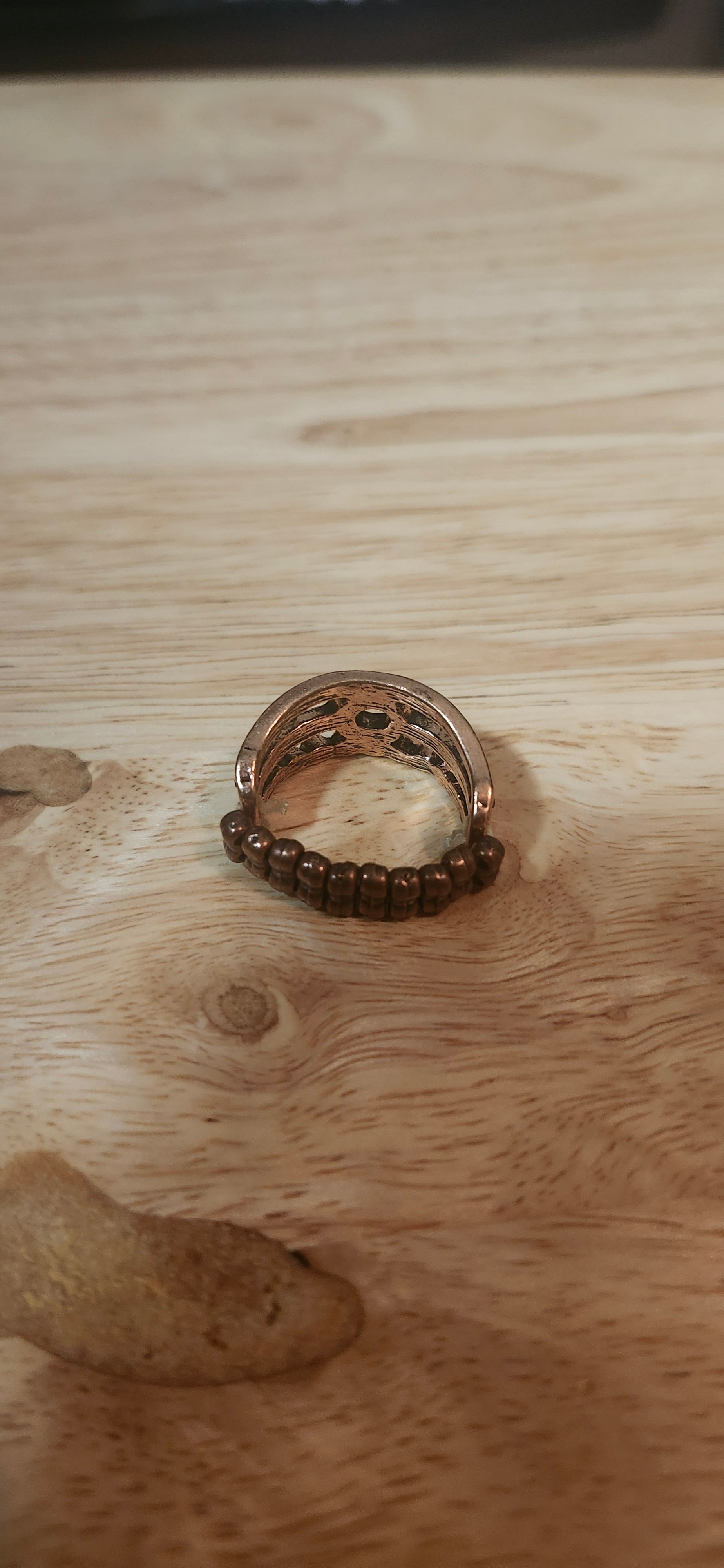 Flexible Copper Ring W Yellow Jewels