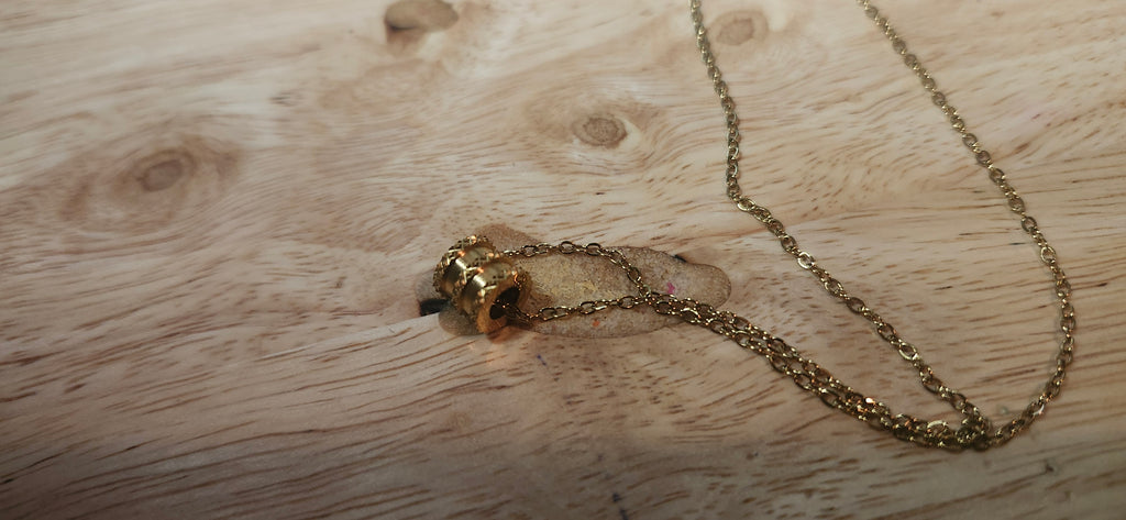 Elegant Minimalist Roman Numeral Titanium Steel Gold Pendant & Necklace