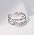 Elegant Geometric SilverStainless Steel Chain Open Ring