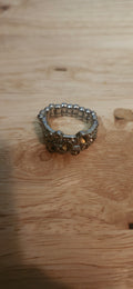 Flexible Silver Ring W Yellow Jewels