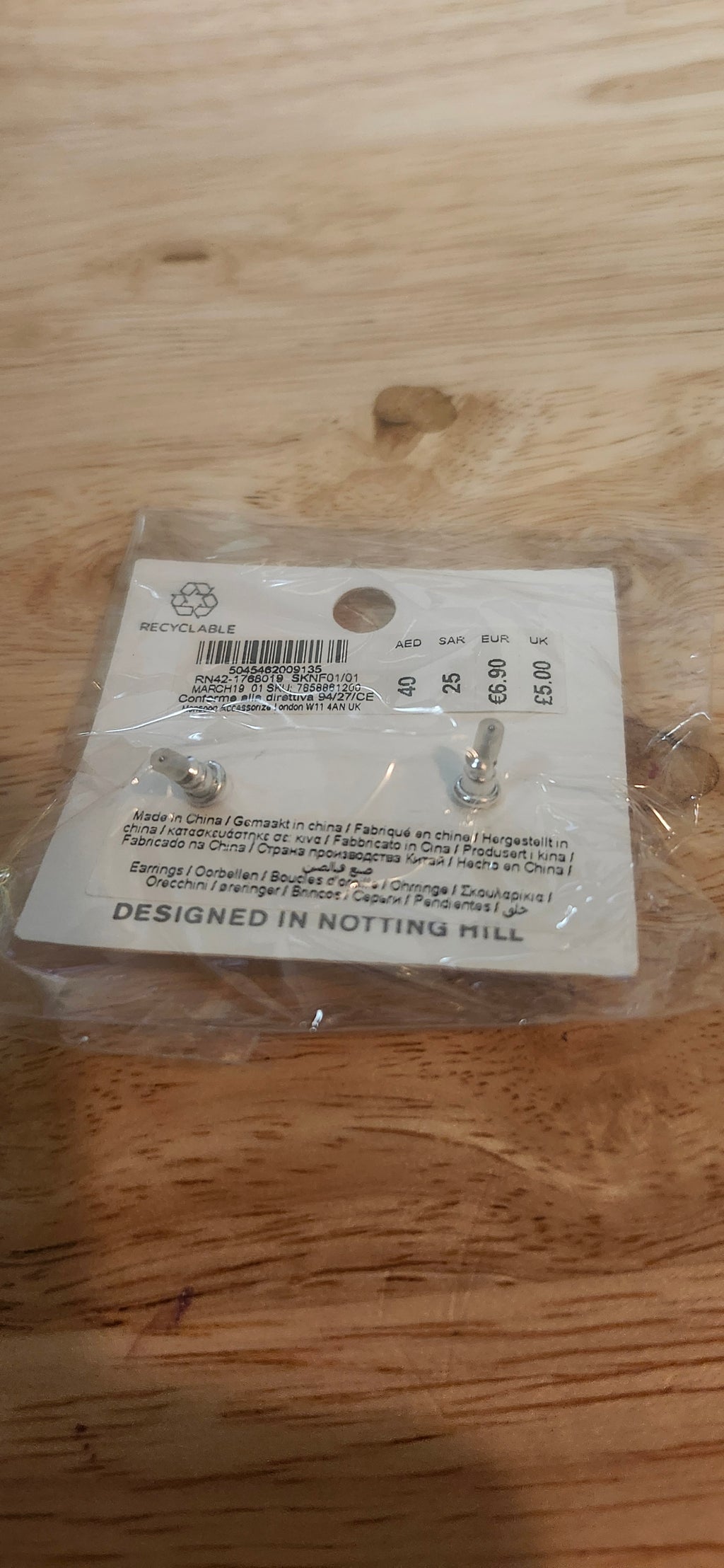 Accessorize London Silver Overlaying Stud Earrings