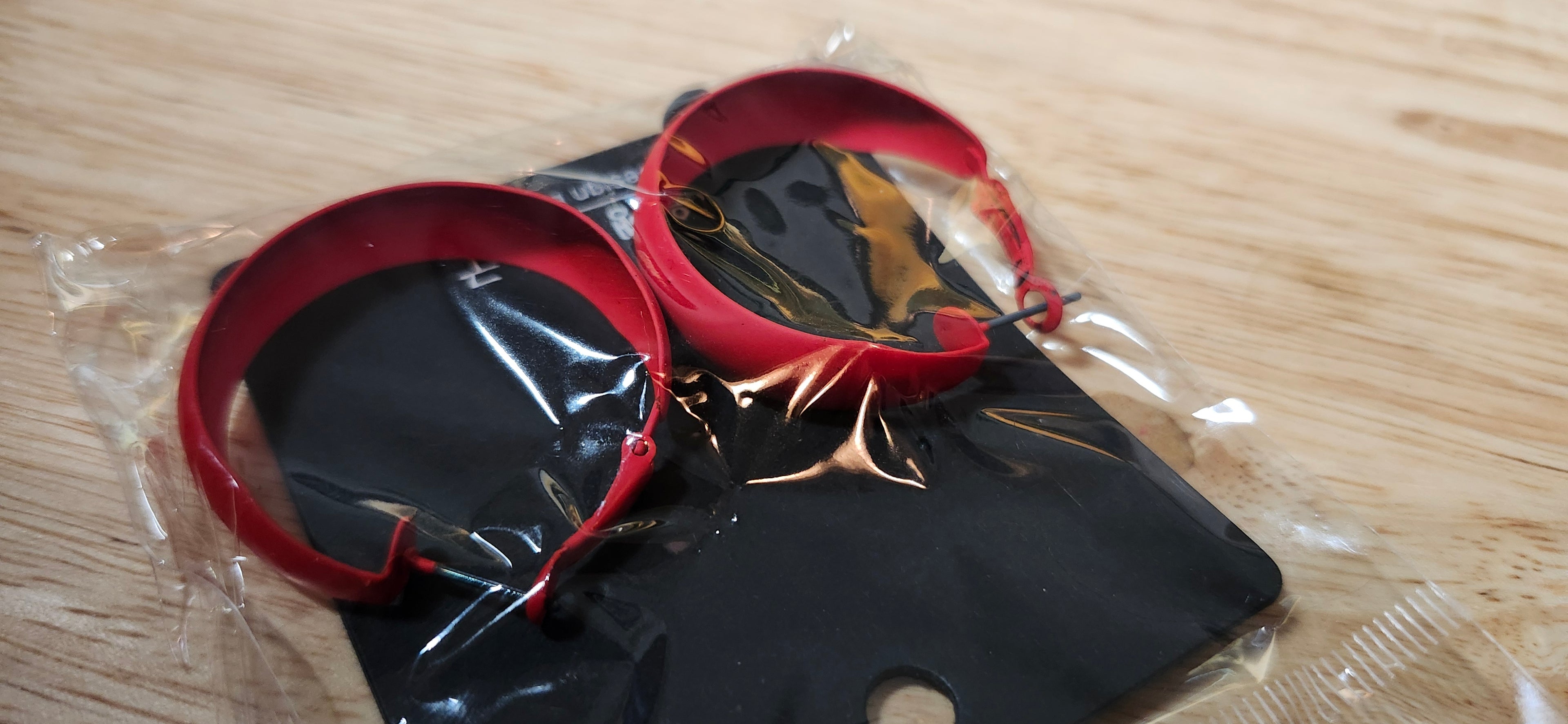 Design By Korea Red Hoop Earrings