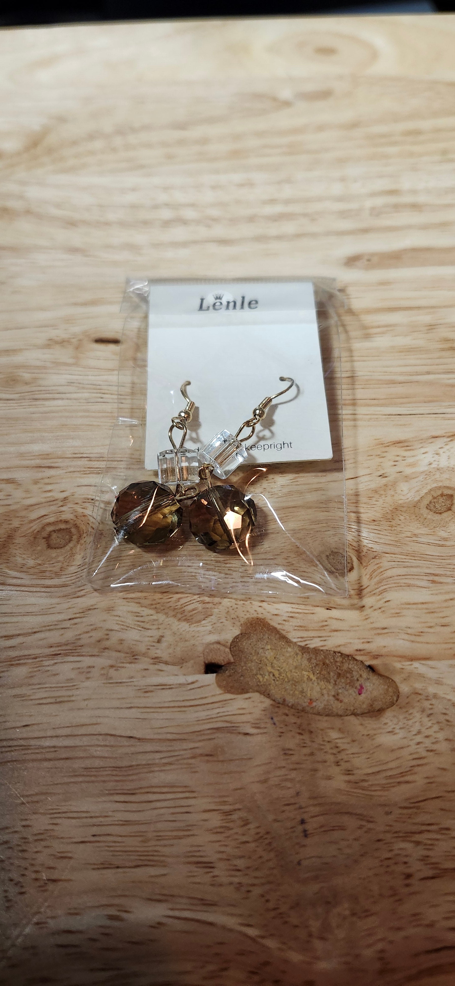 Lenle Yellow Crystal Ball Dangle Earrings
