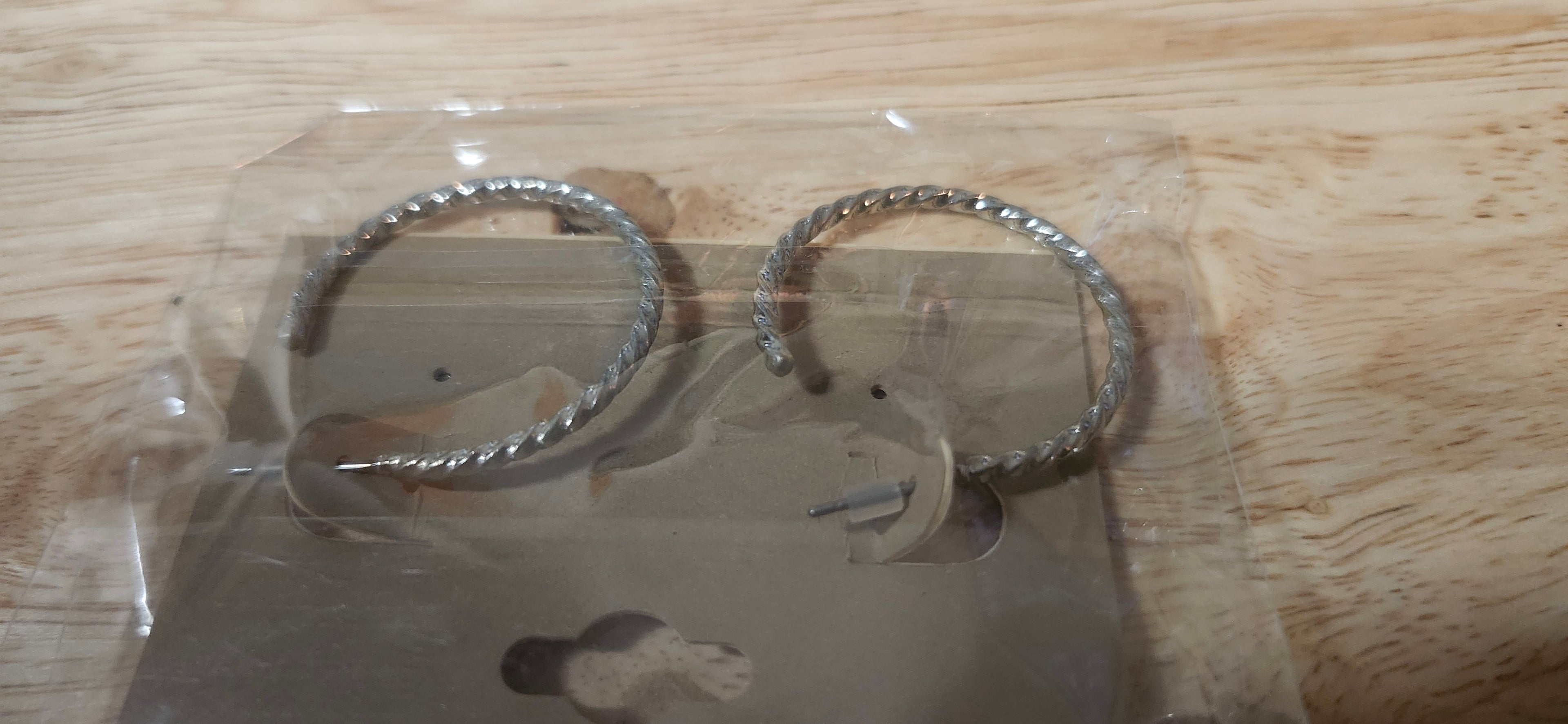 Carole Silver Rope Hoop Dangle Earrings
