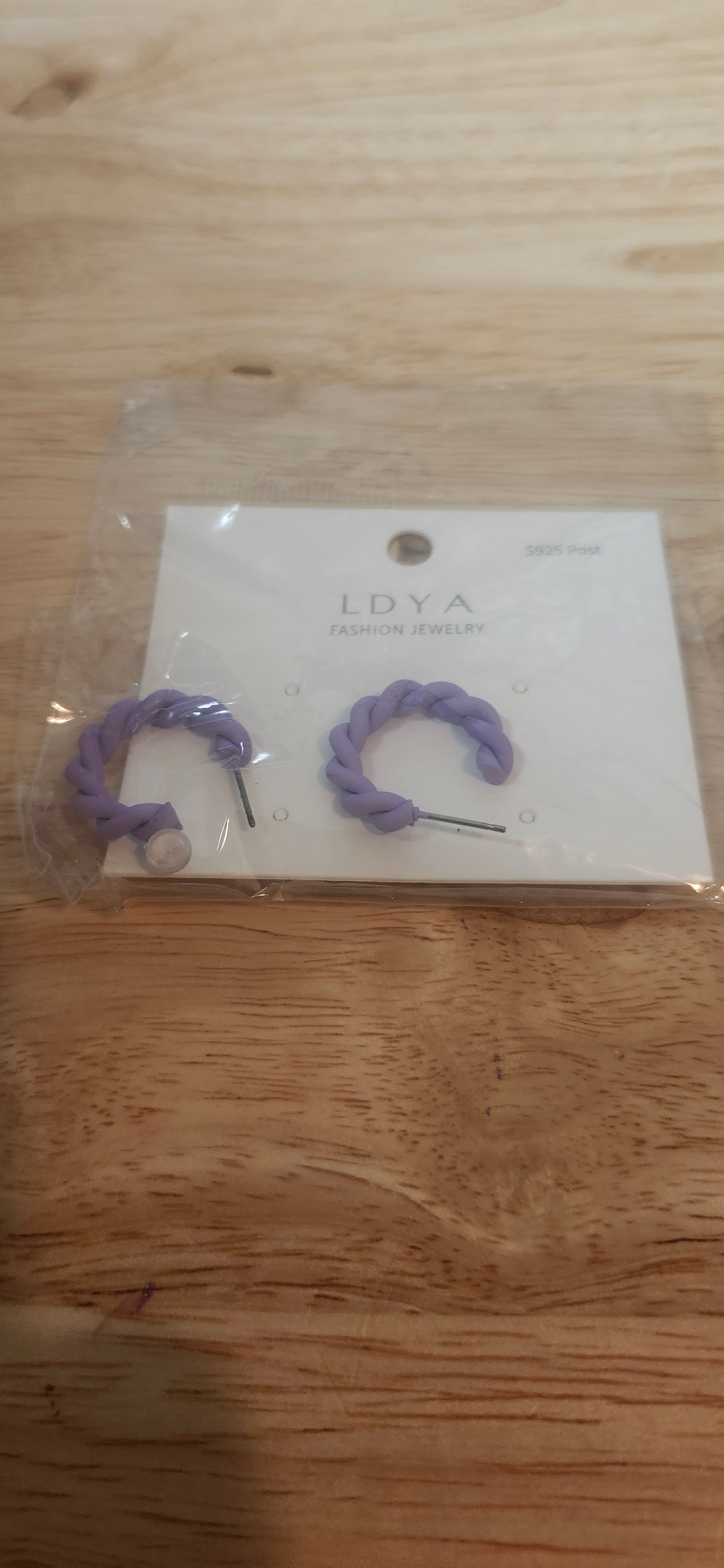 LDYA Pastel Purple Woven Hoop Earrings