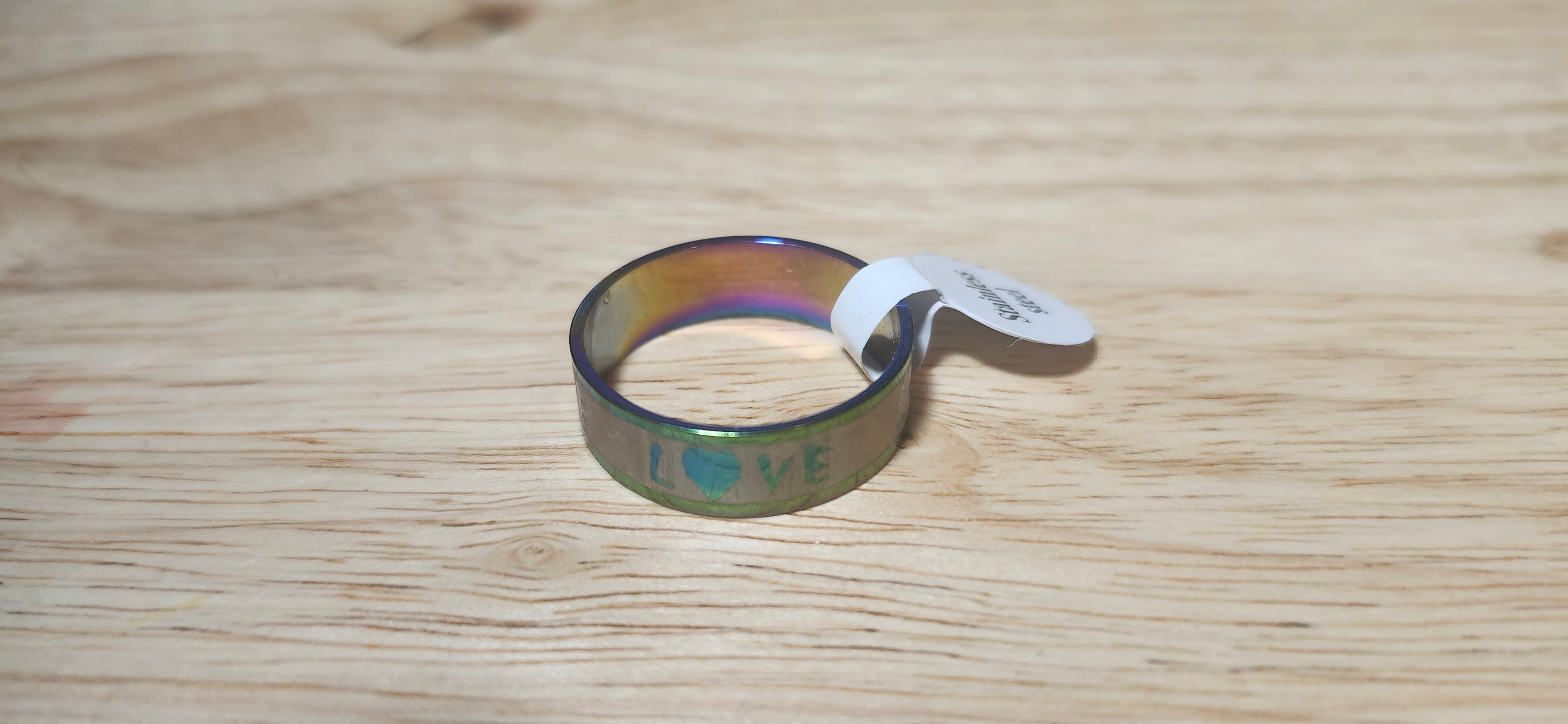 Aura Love Band Stainless Steel Ring Size 21mm