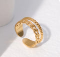Elegant Geometric Gold Stainless Steel Chain Open Ring